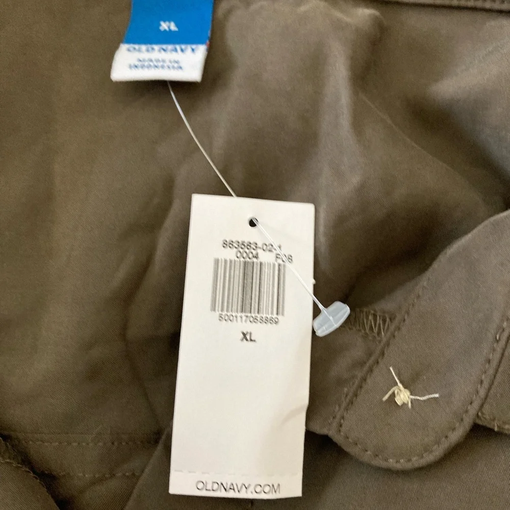 NWT Old Navy Waist Defined Utility MIDI Green Shirt Dress Size XL - Picture 8 of 12